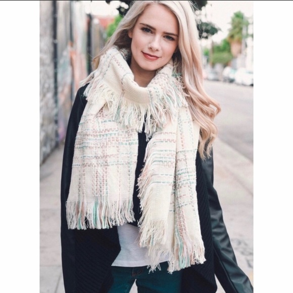 Plaid fringe blanket scarf - Picture 2 of 2